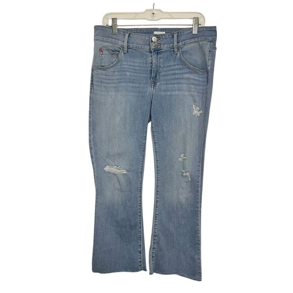 Hudson Women’s 31 Jeans Collin Midrise Bootcut Medium Wash Stretch Crop Denim - Picture 1 of 9